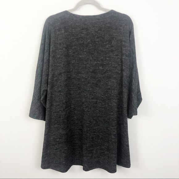 TACERA | Dark Gray Open Front Kimono Cardigan Sweater Women’s Size Large - Picture 7 of 7